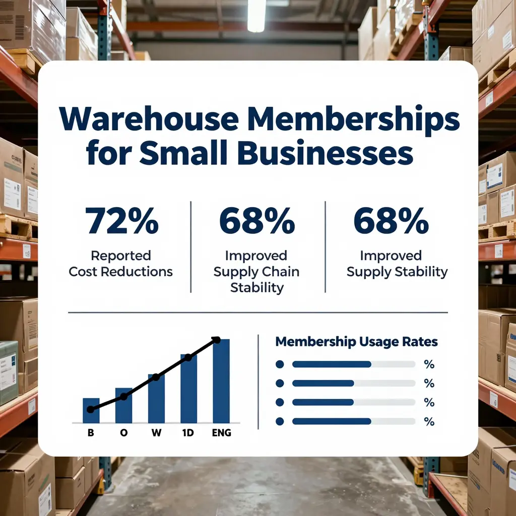 Infographic illustrating the benefits of warehouse memberships for small businesses
