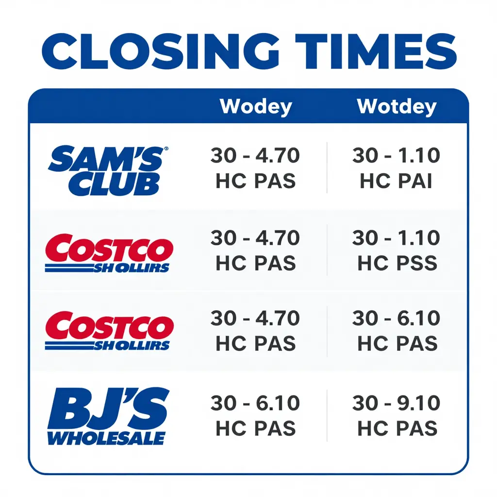 Closing Times Comparison