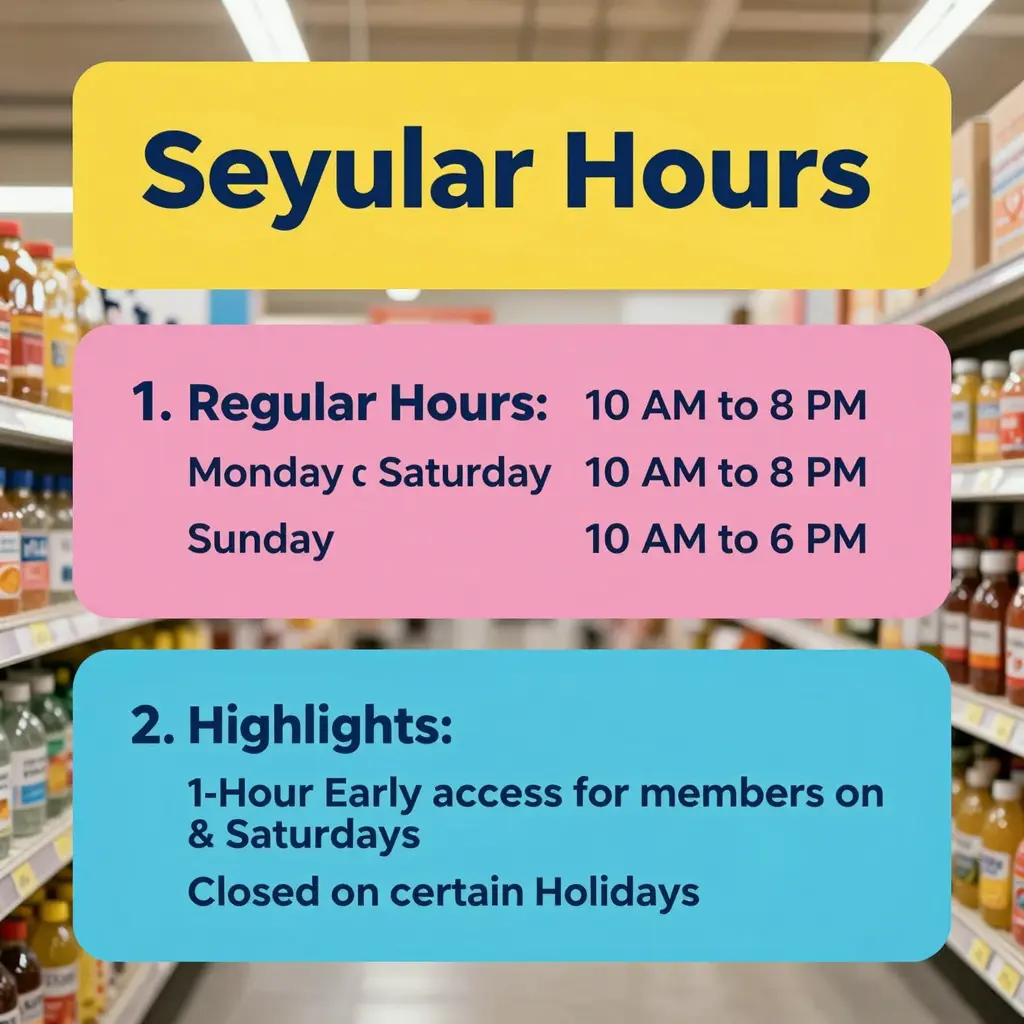 Infographic showcasing Sam's Club hours
