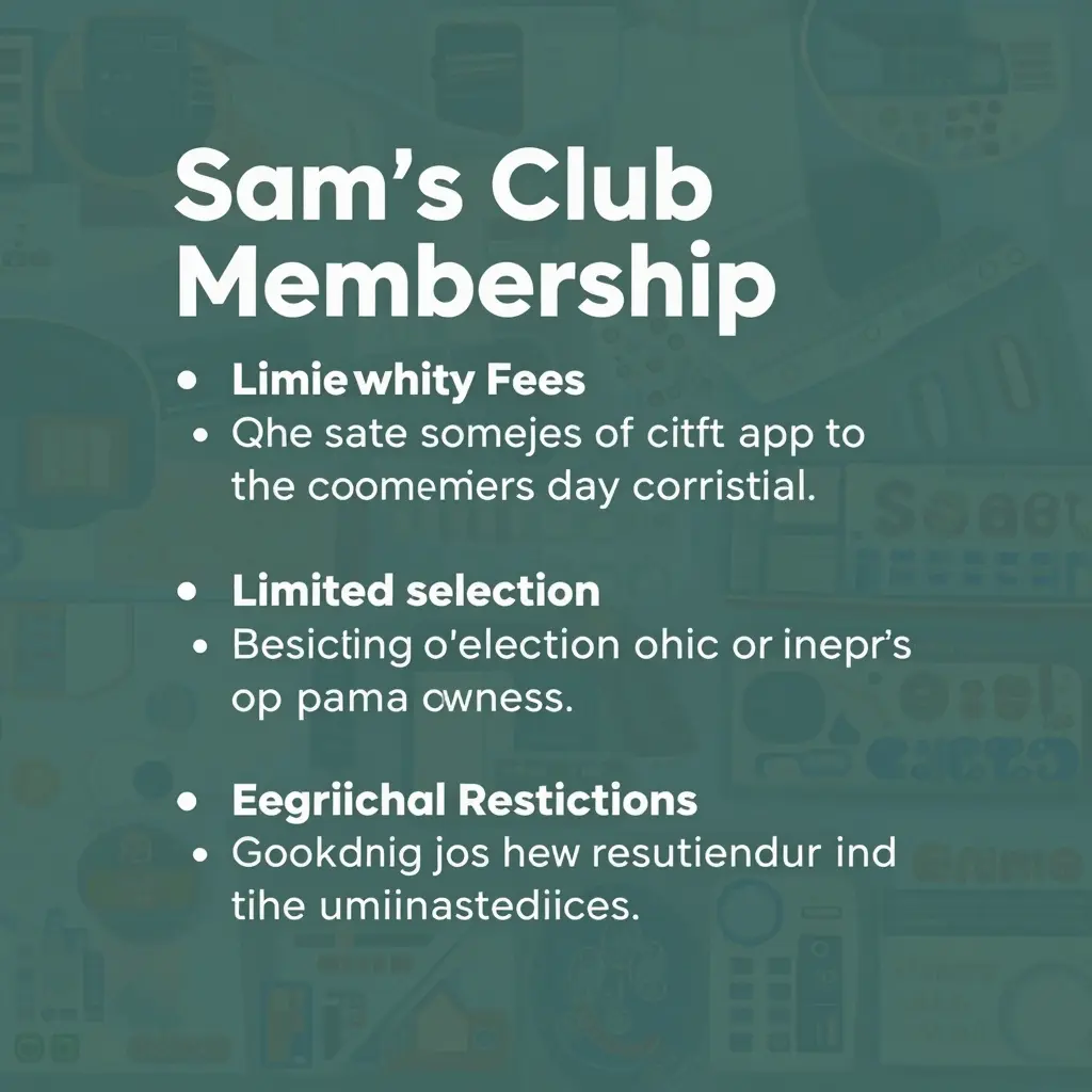 Graphic representation of drawbacks of Sam's Club membership