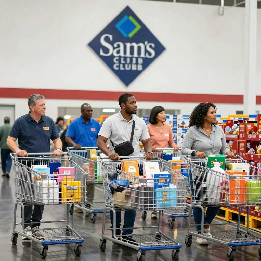 Families and business owners shopping at Sam's Club